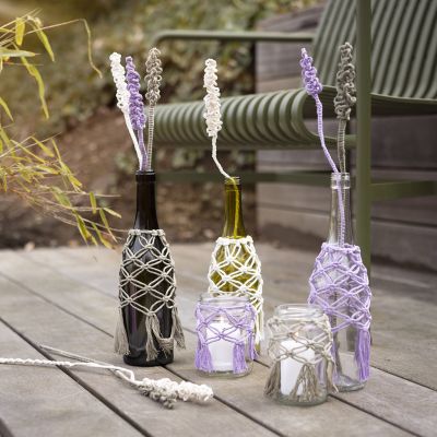Macramé on jars and bottles