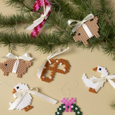 Hanging Christmas decoration made from fuse beads